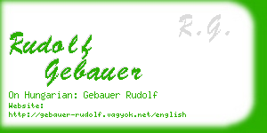 rudolf gebauer business card